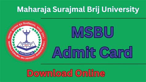 brij university admit card|msbuexam admit card.